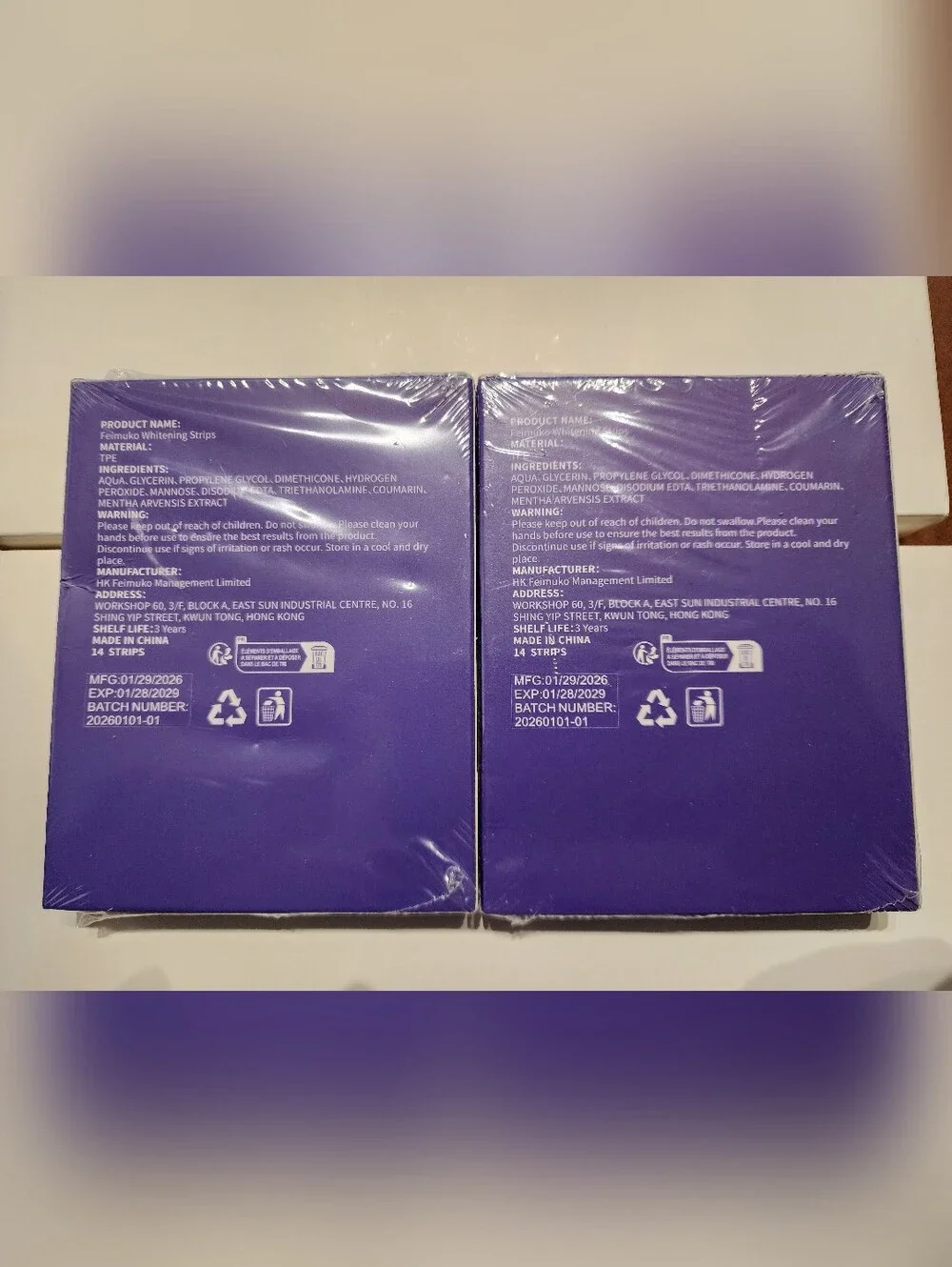 2pk- Whitening Strips Close-Fit Adhesion - Purple